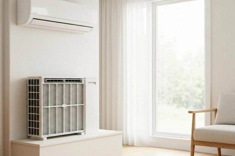 Clean air conditioning unit highlighting the importance of filter maintenance for improved air quality