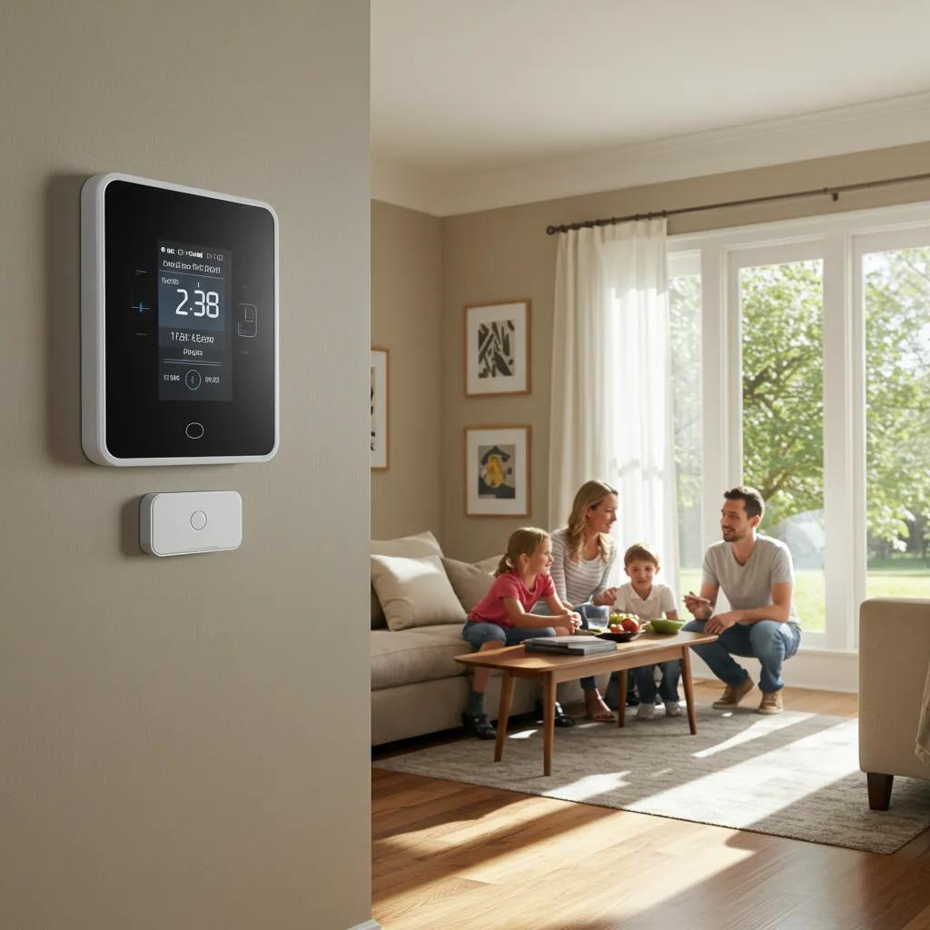 Modern home with energy-efficient HVAC system and smart thermostat