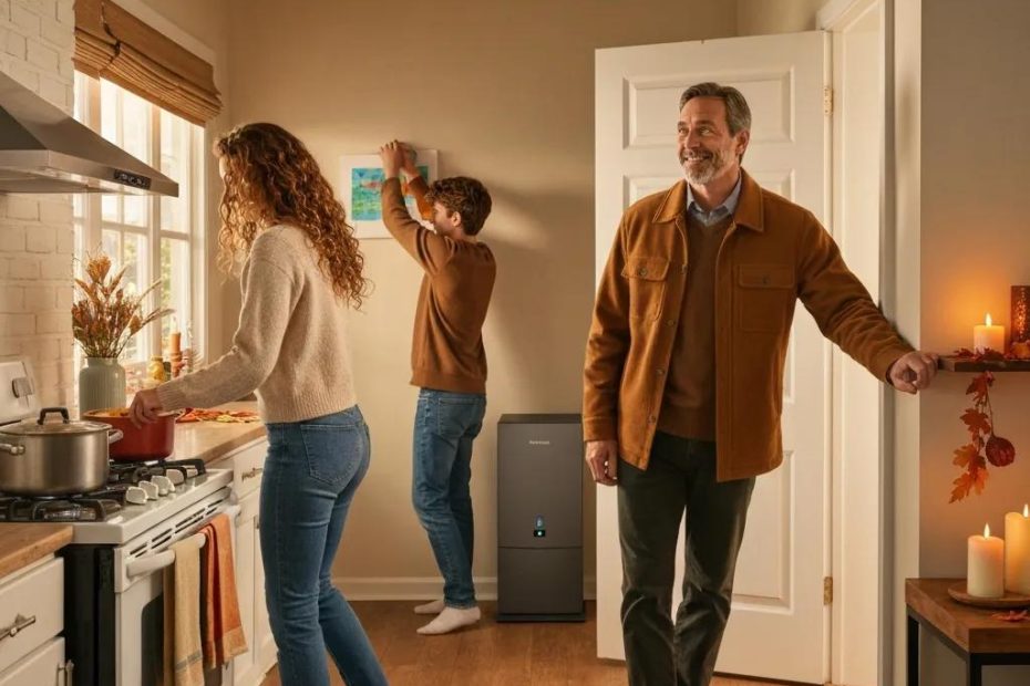 Cozy home interior with a modern furnace, highlighting the importance of furnace maintenance before winter