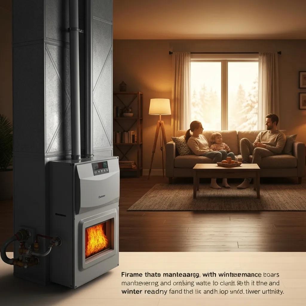 Cozy home with a well-maintained furnace, highlighting winter comfort and safety