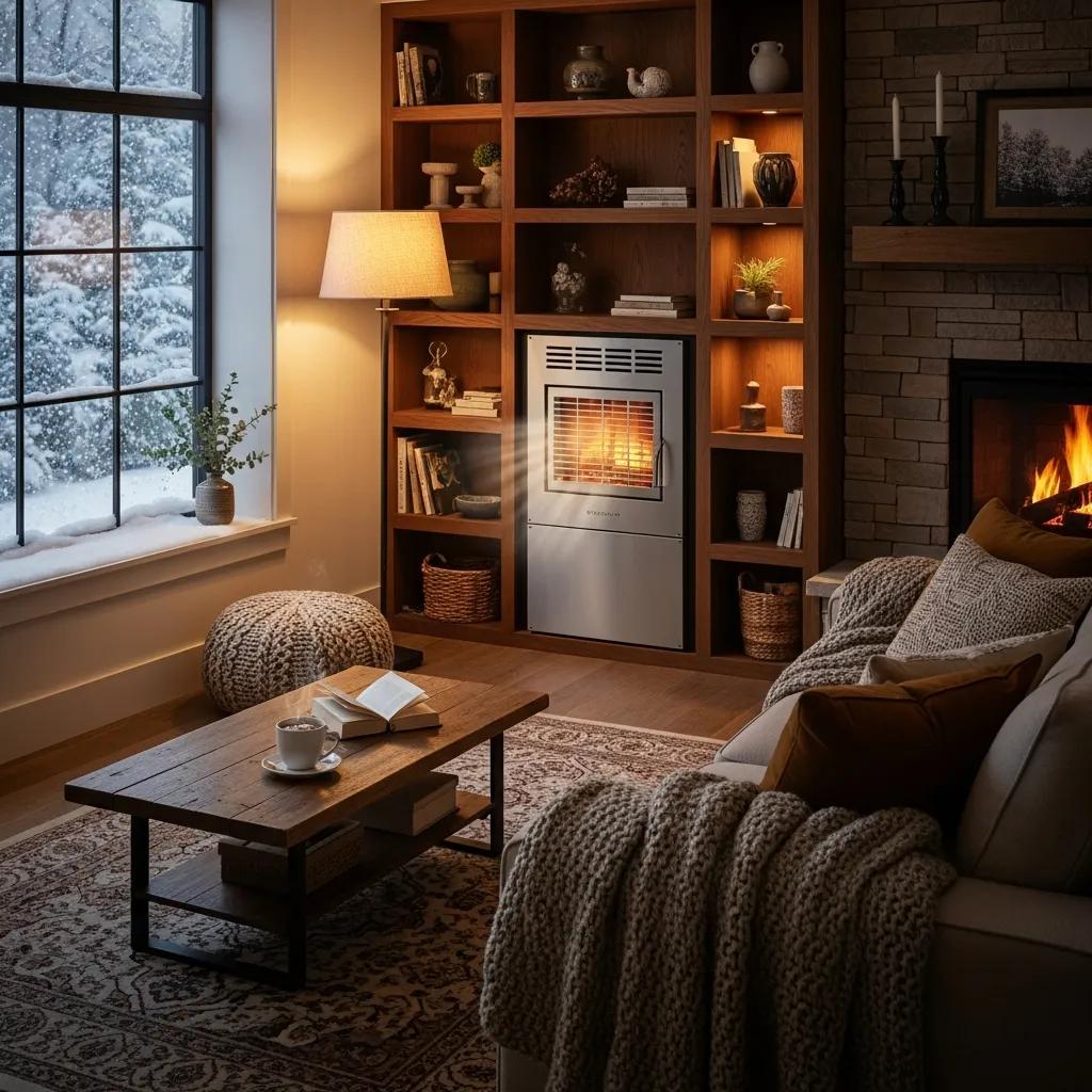 Cozy home interior with a modern furnace, highlighting the importance of heating during winter