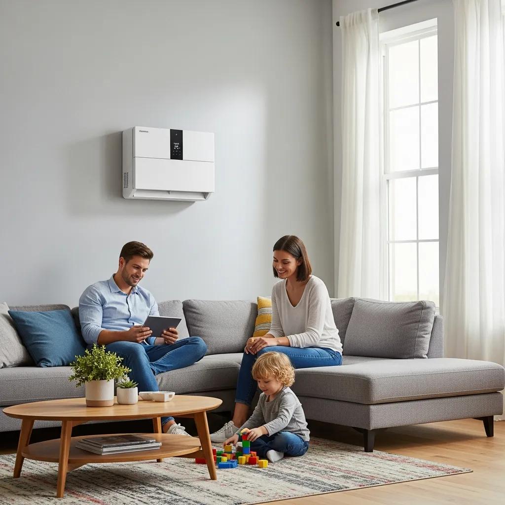 Ductless mini-split system in a modern home setting