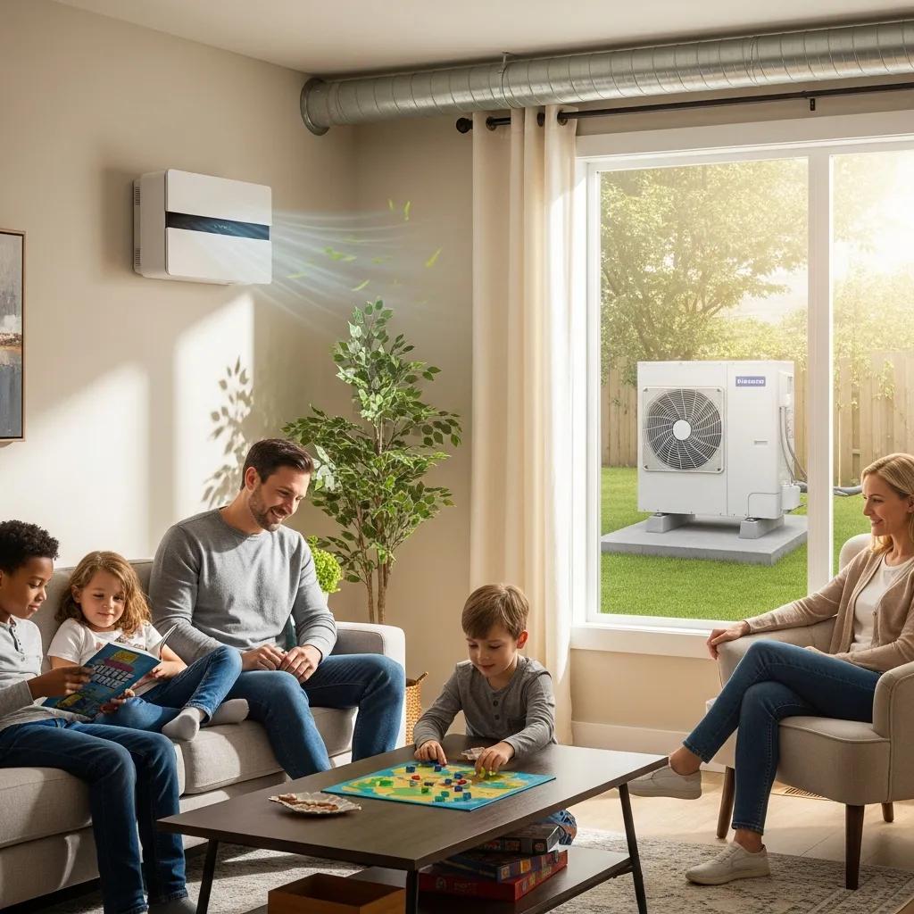 Modern HVAC systems in a cozy home environment